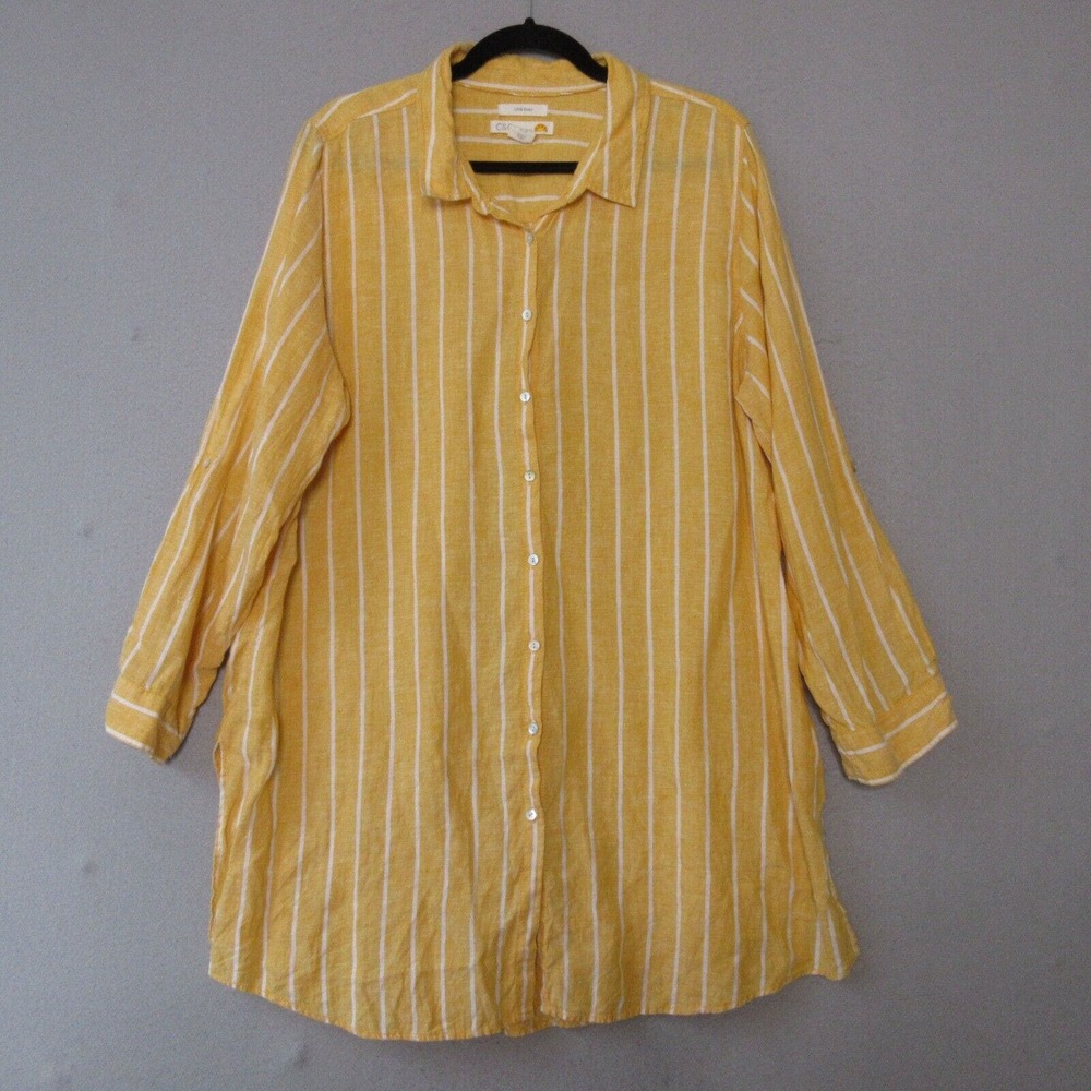 C&C California Yellow Oversized Notched Collar Top
